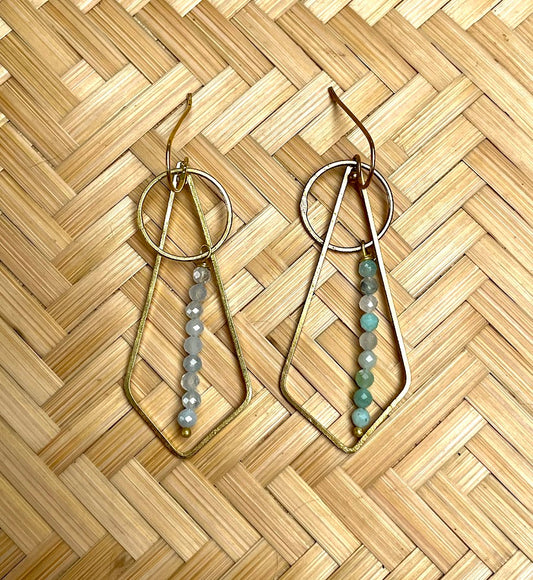 Geo Amazonite Drop Earrings