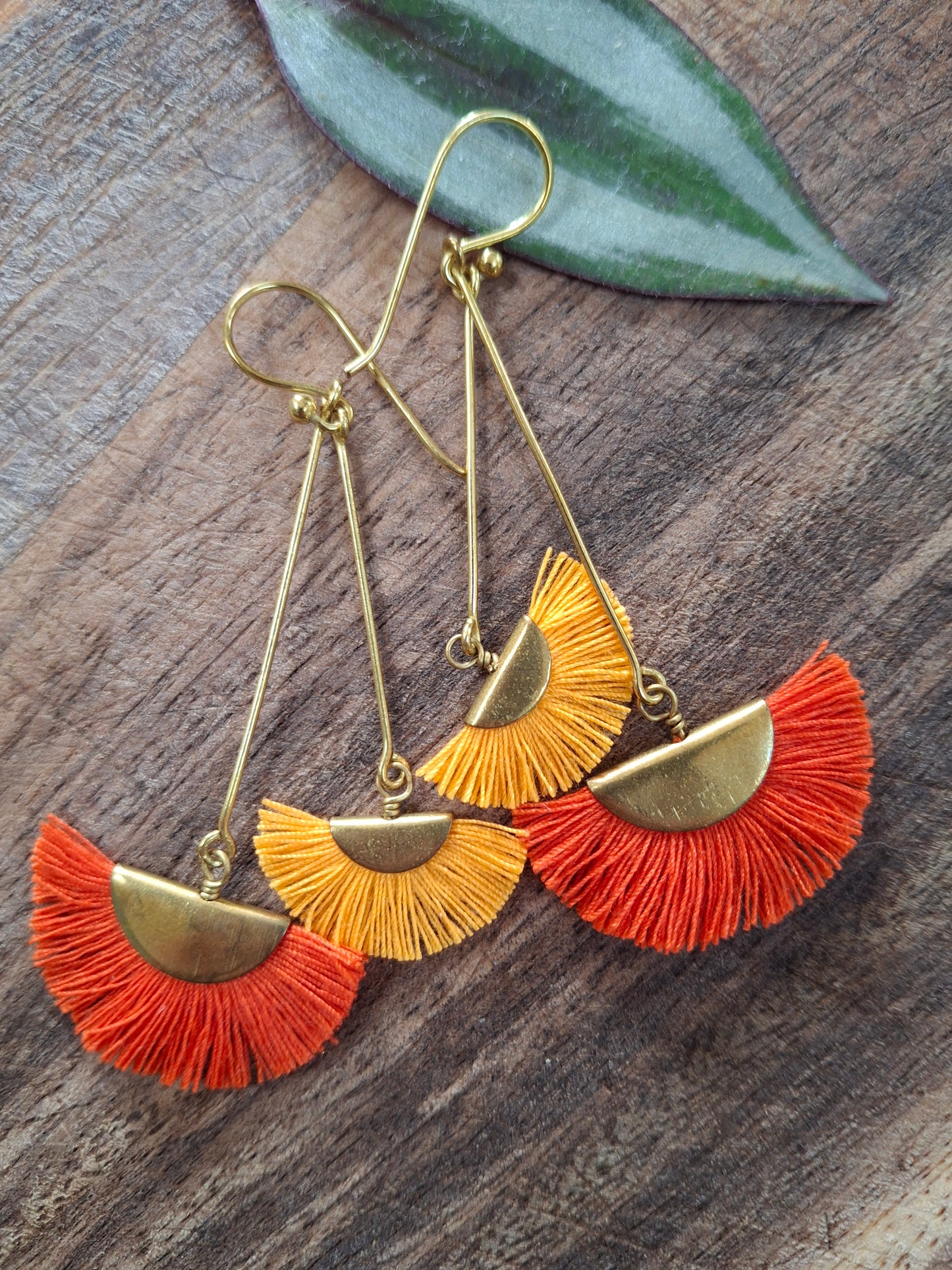 Sunset Double Drop Fan Earrings