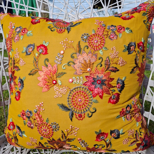 Indian embroidered cushion