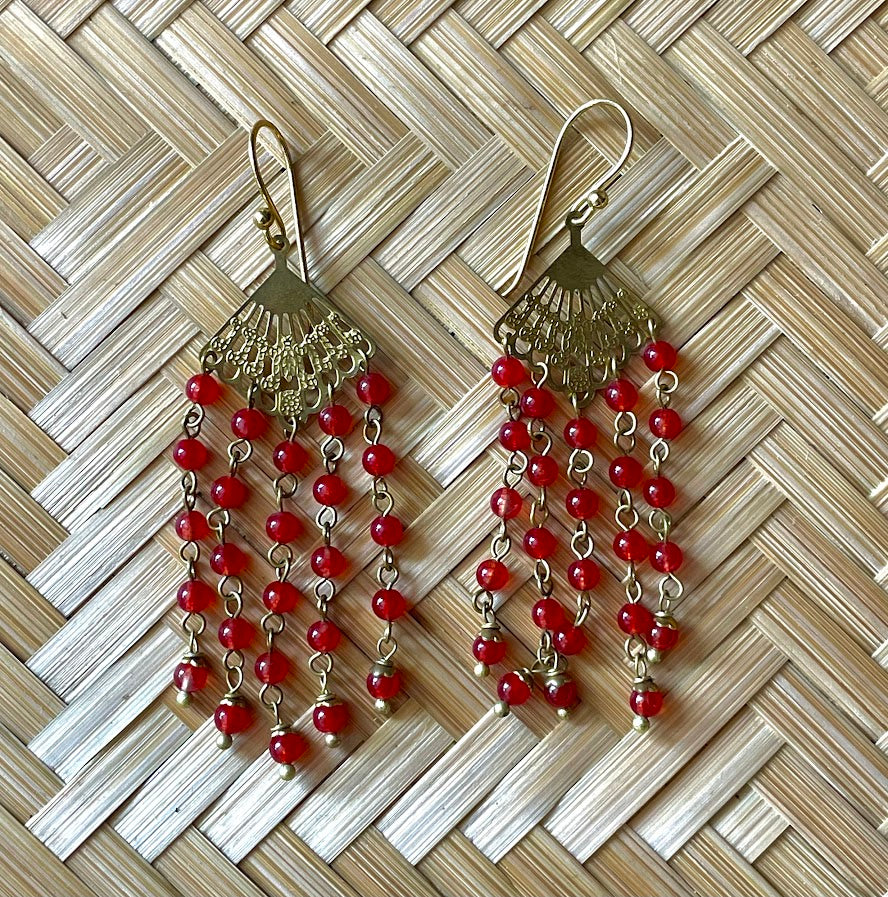 Oriental Fan in Red Aventurine