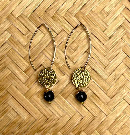 Baby Coin with Black Onyx Earring