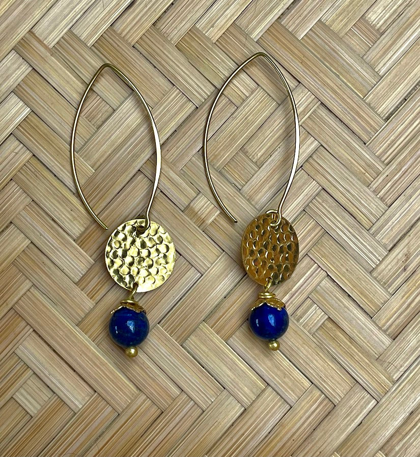 Baby Coin with Lapis Lazuli earrings