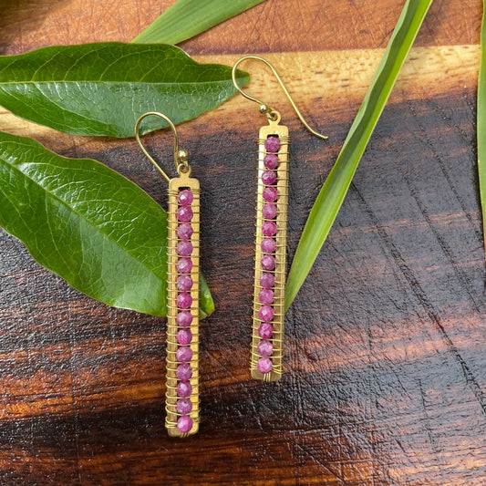 Pisa long Ruby earrings