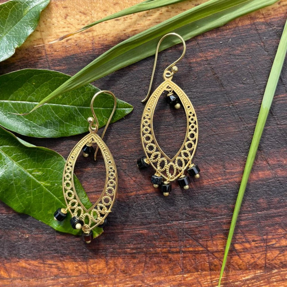 Petra Black onyx earrings