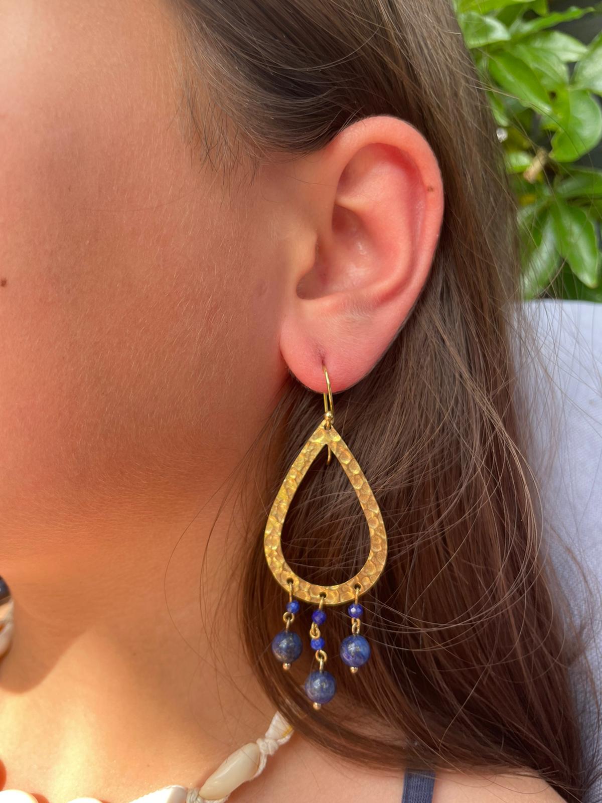 Shiva lapis lazuli earring