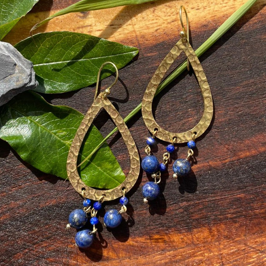 Shiva lapis lazuli earring