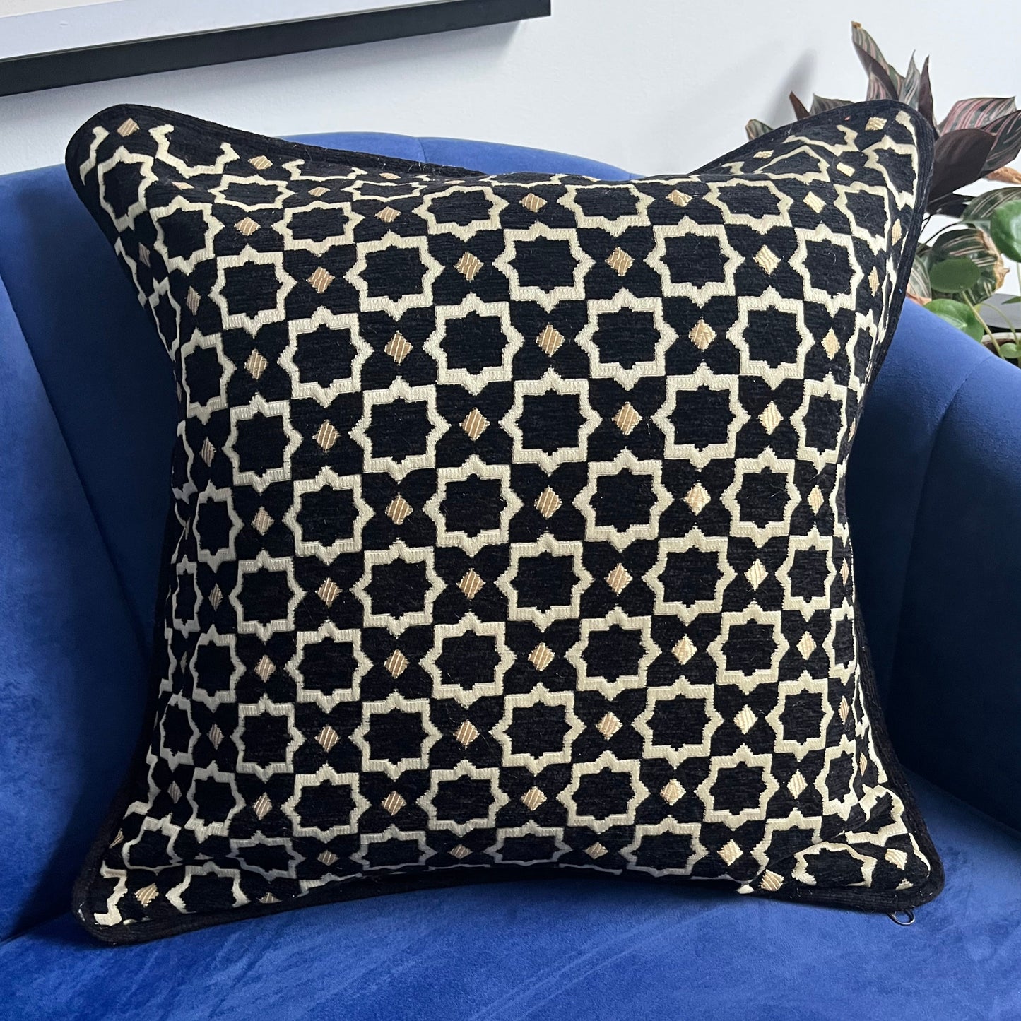 Maya Woven Black and Gold Cushion Cover