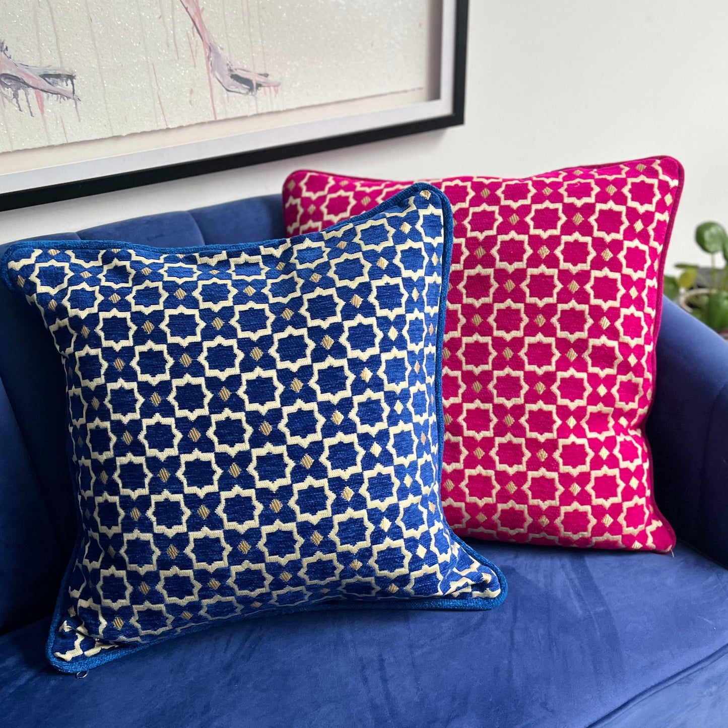 Maya Woven Fushia Pink Cushion Cover