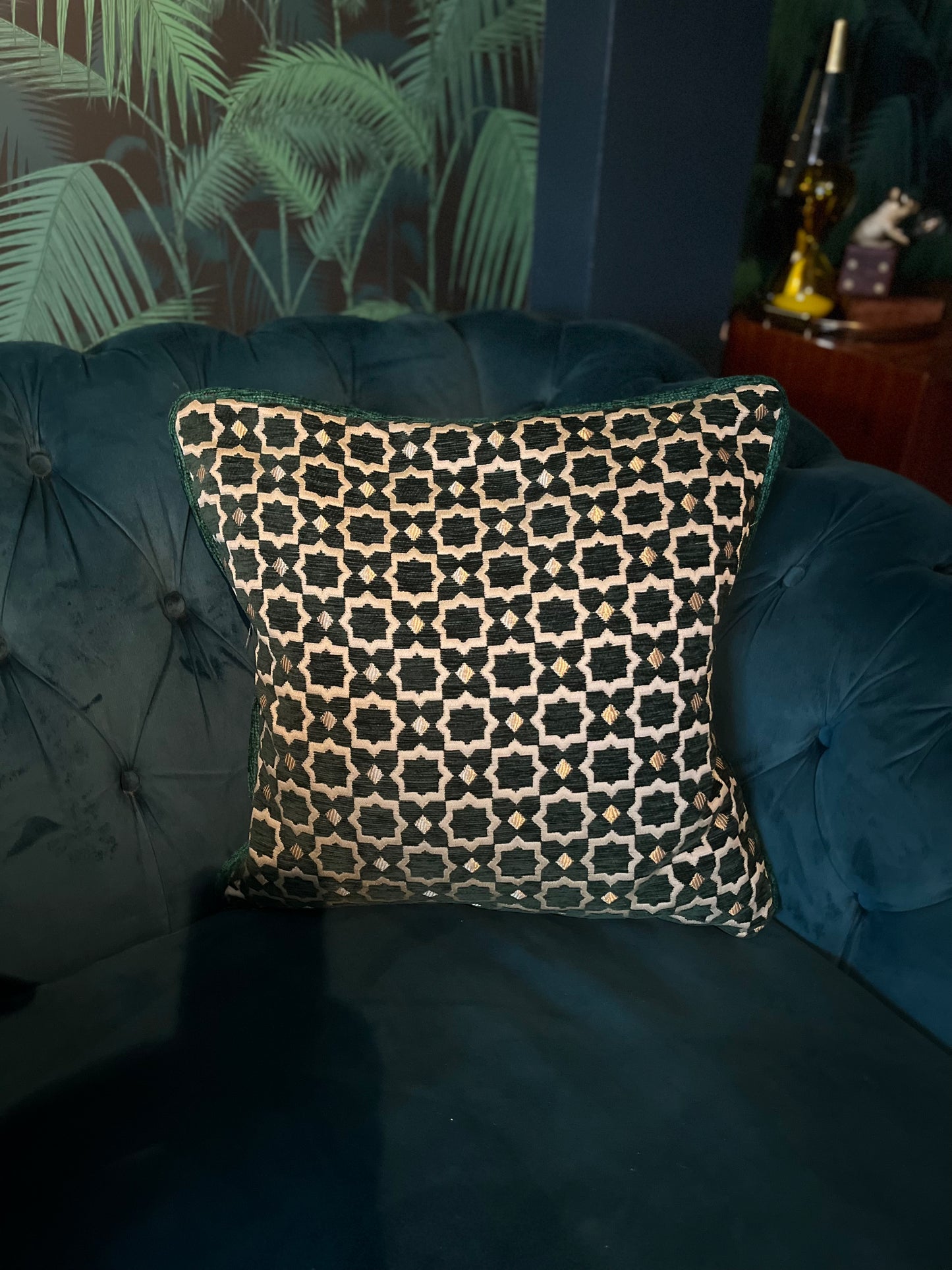 Maya Emerald Green Woven Cushion Cover