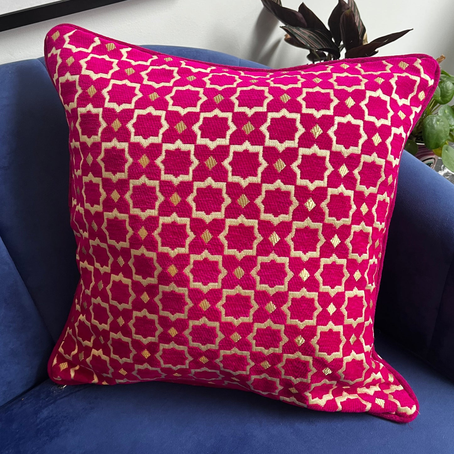 Maya Woven Fushia Pink Cushion Cover