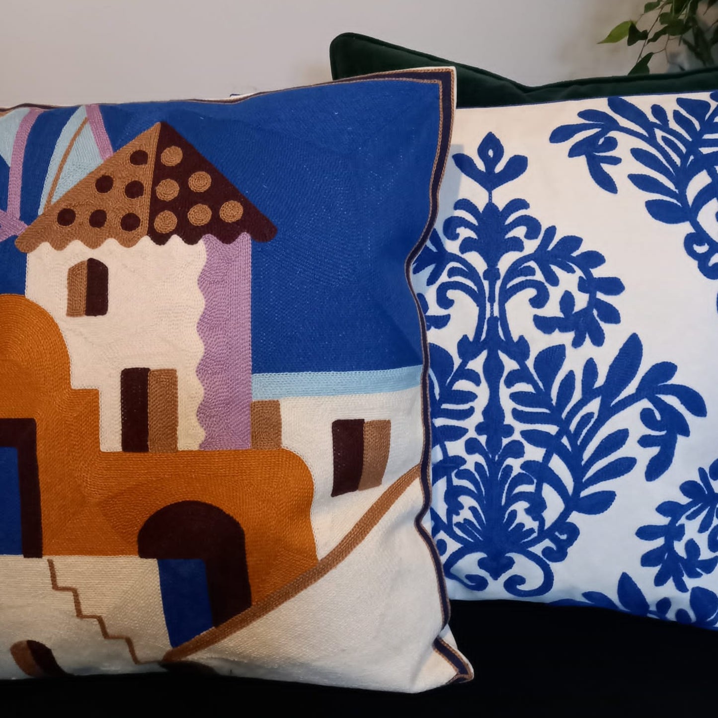 Embroidered Cushion Cover - Greco