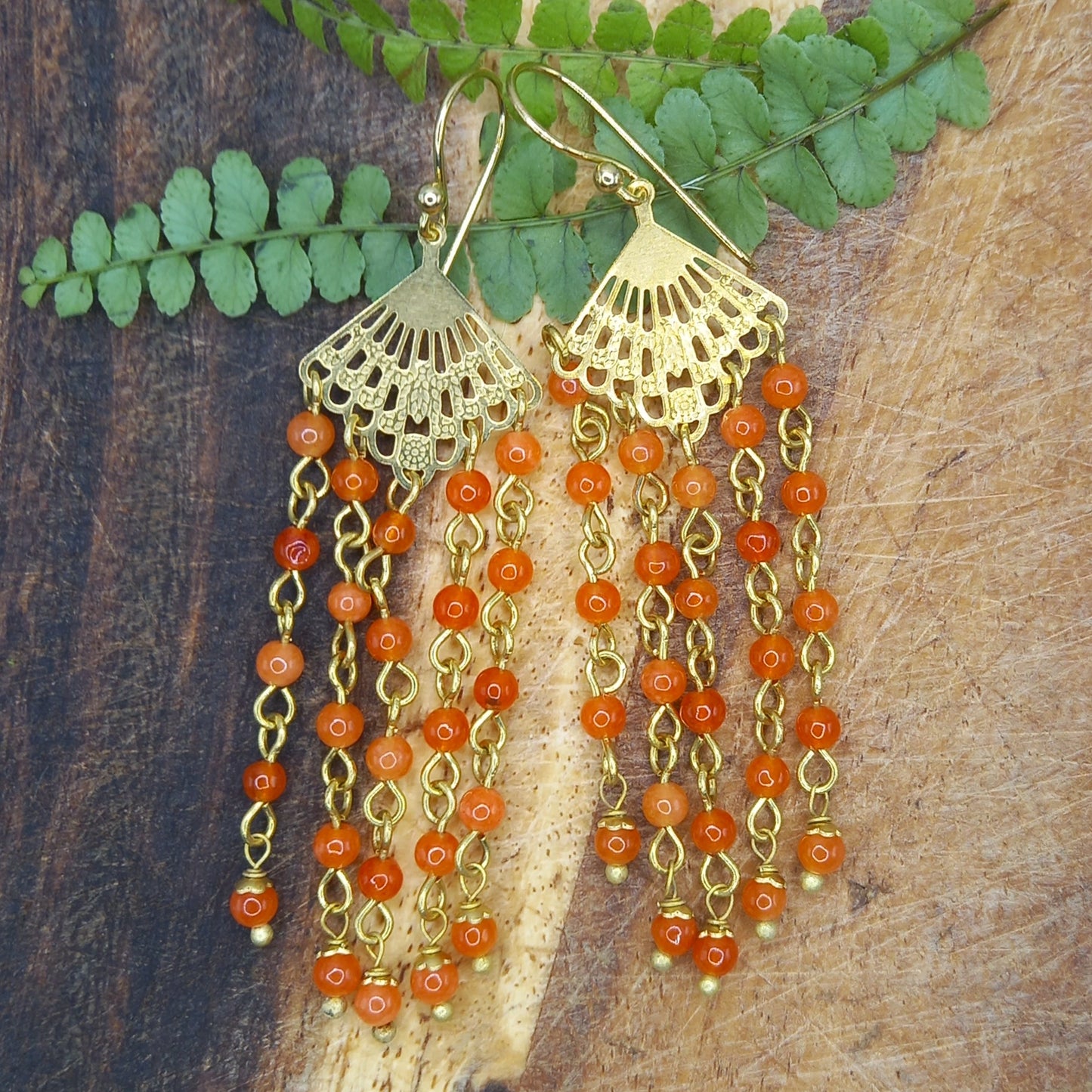 Oriental Fan in Orange Carnelian