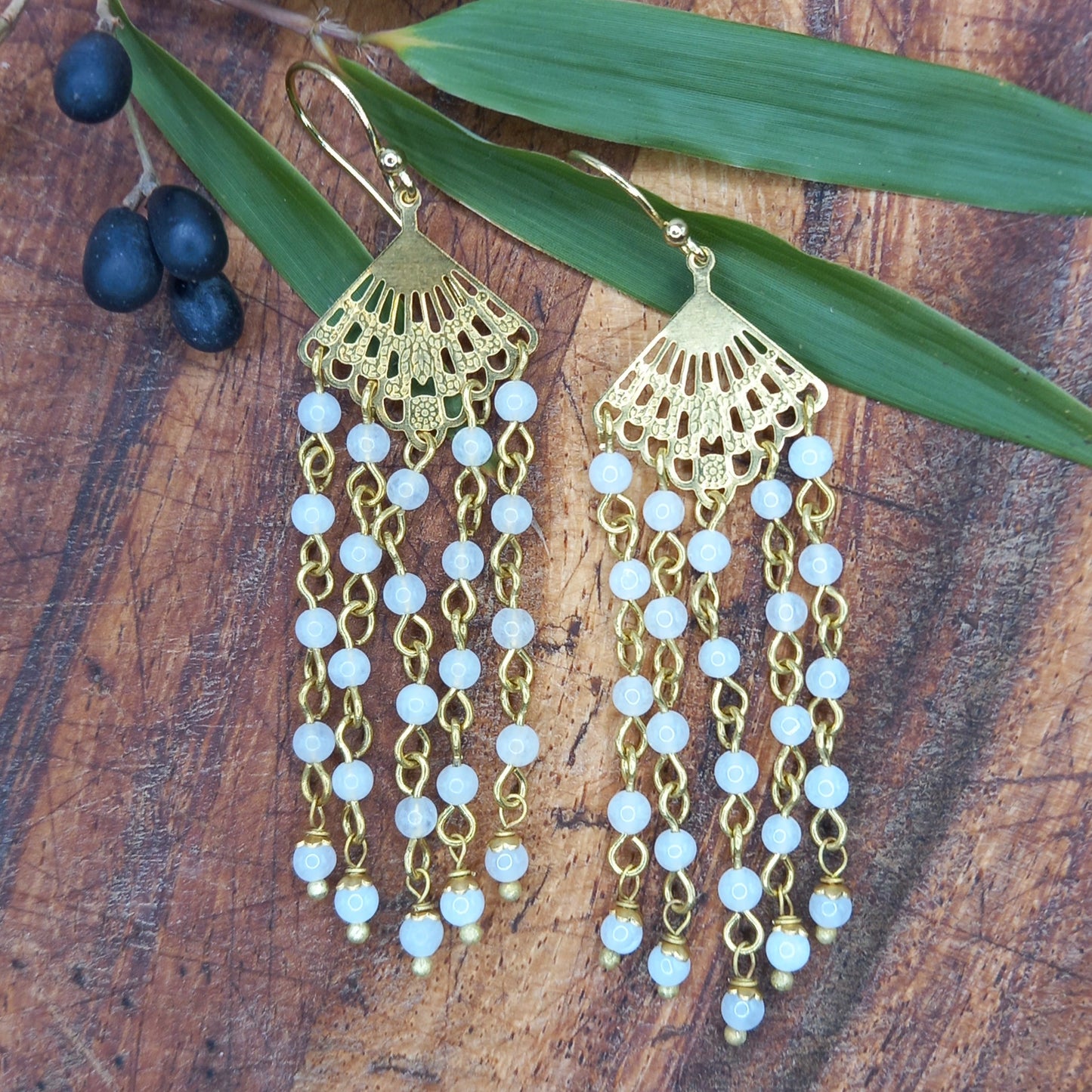 Oriental Fan with White Jade