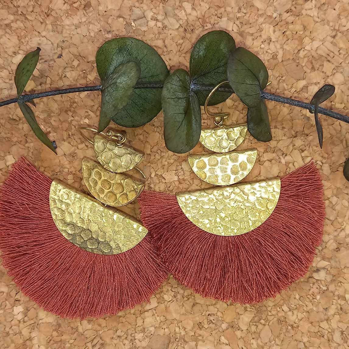 Radiant Fan Terracota Earring