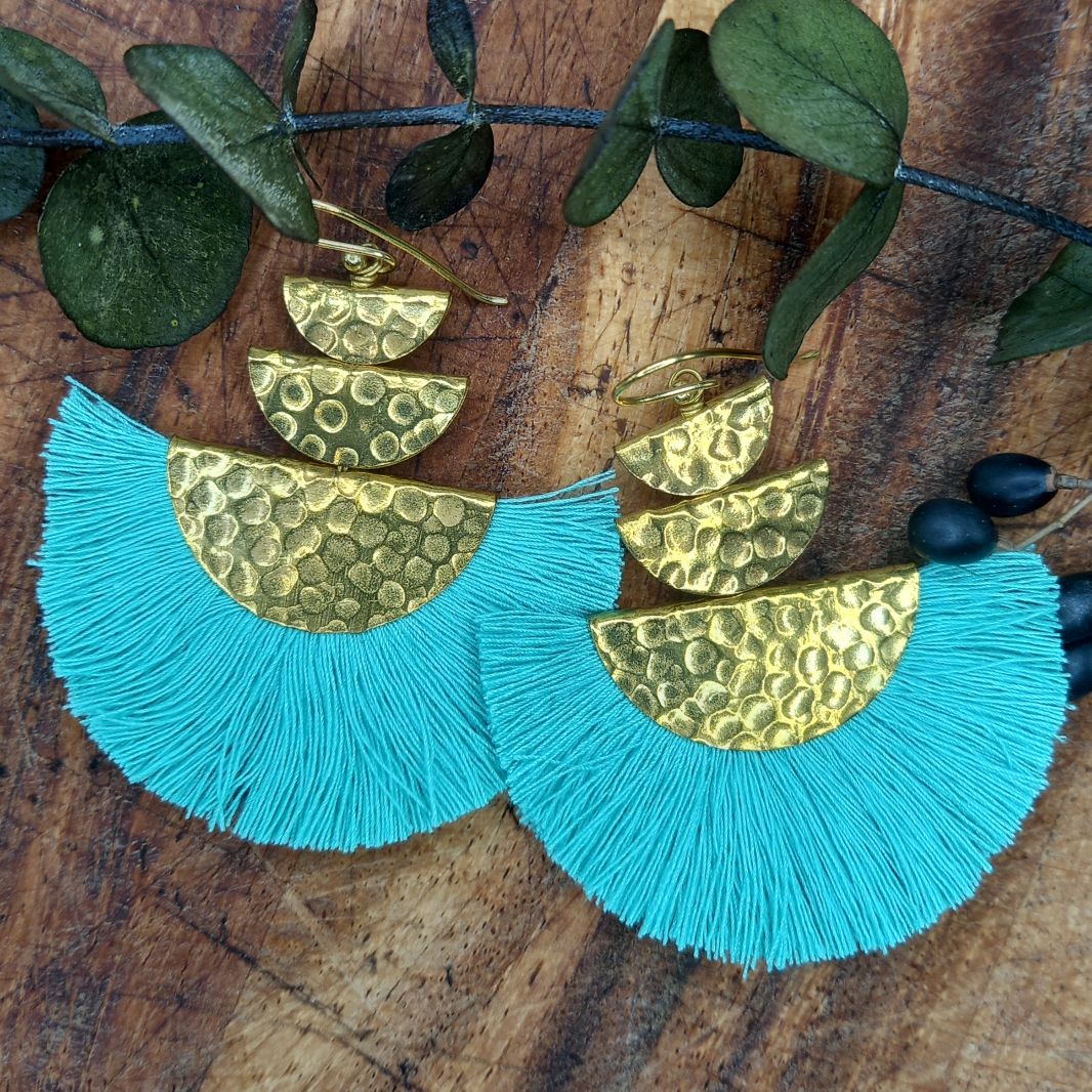 Radiant Fan Turquoise Earring